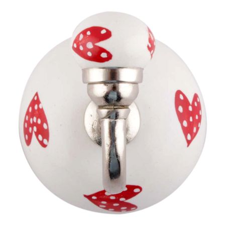 Red Heart Ceramic Wall Hooks